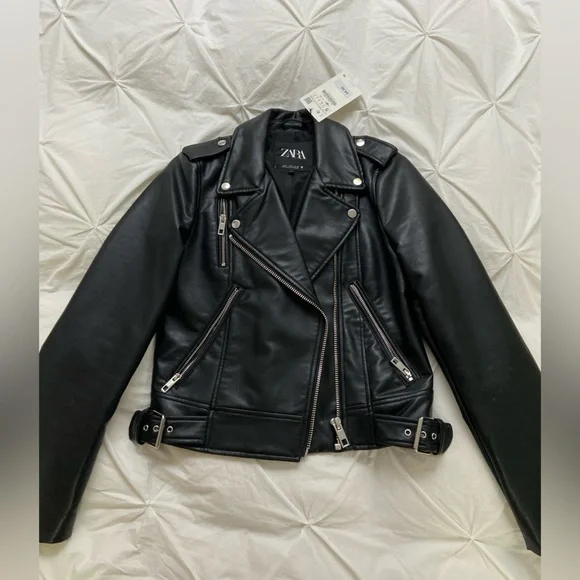 ★ZARA★Leather-Effect Jacket★Black 5063/850/800 Zara | Jackets & Coats | Zara Faux Leather Jacket | Poshmark